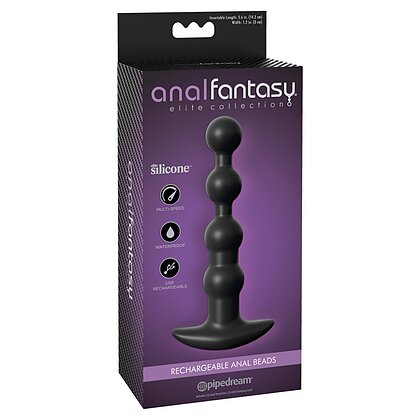Bile Anale Cu Vibrații Reîncărcabile Anal Fantasy Negru 3