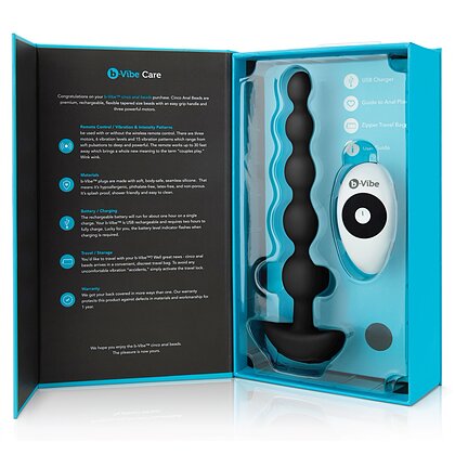 Bile Anale Telecomandate b-Vibe Cinco Negru 6