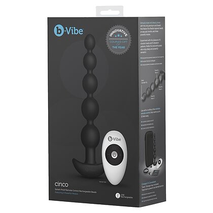 Bile Anale Telecomandate b-Vibe Cinco Negru 5