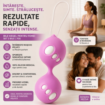 Bile Vaginale Twin pentru Antrenament Pelvian Roz 2