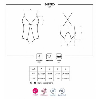 Body Obsessive 841-TED Negru S-M 5