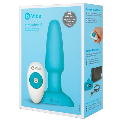 B-Vibe Vibrating Plug Albastru 8