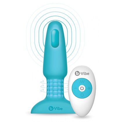 B-Vibe Vibrating Plug Albastru 7