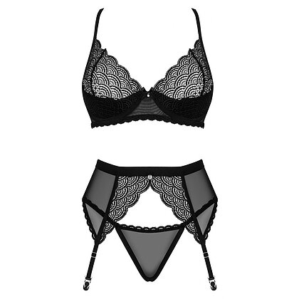 Set 3 Piese Obsessive Chemeris Negru XS-S