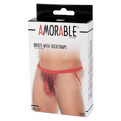 Chilot Amorable Transparent Jockstrap Roșu S-L 2