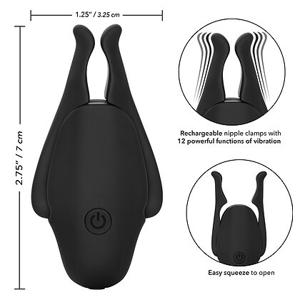 Cleme Pentru Sfârcuri Cu Vibrație Nipplettes Play Negru 7
