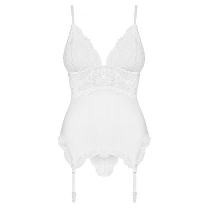Corset Alb Elegant Obsessive 810-COR L-XL