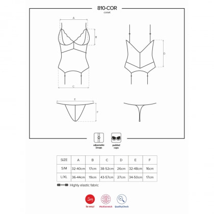 Corset Alb Elegant Obsessive 810-COR L-XL 5