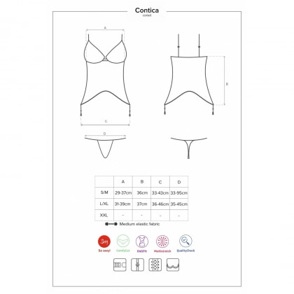 Corset Cu Șnur Obsessive Contica Negru S-M 5