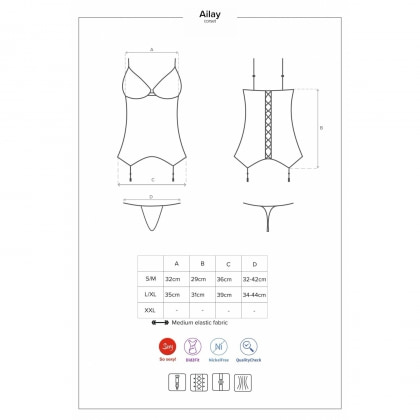 Corset Obsessive Ailay Negru L-XL 5