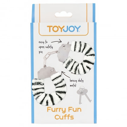 Cătușe Furry Fun Zebra Plush Alb 4