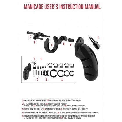 Cușcă Penis Model 02 Chastity 3.5 Negru 3