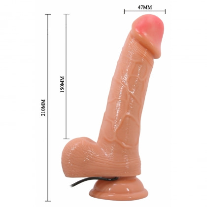 Vibrator Rotativ Barbara Ken 8.3 cm, cu Ventuză 8
