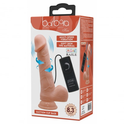 Vibrator Rotativ Barbara Ken 8.3 cm, cu Ventuză 9