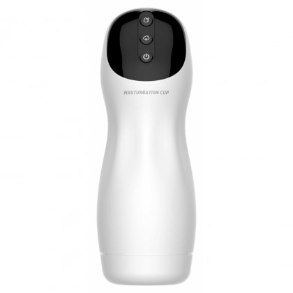 Deluxe Pro Masturbator Reîncărcabil cu Contracții și Vibrații Alb 3