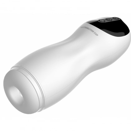 Deluxe Pro Masturbator Reîncărcabil cu Contracții și Vibrații Alb 5