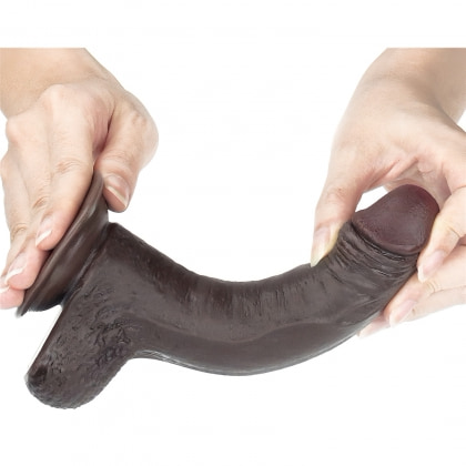 Dildo Sliding Skin Dual Layer cu Testicule și Ventuză 11
