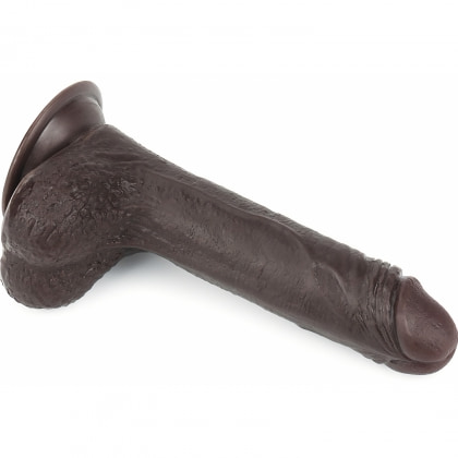 Dildo Sliding Skin Dual Layer cu Testicule și Ventuză 16