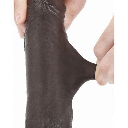 Dildo Sliding Skin Dual Layer cu Testicule și Ventuză 15