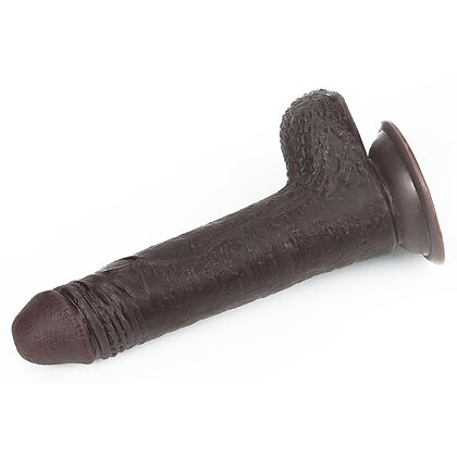 Dildo Sliding Skin Dual Layer cu Testicule și Ventuză 6