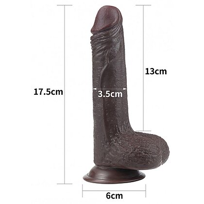 Dildo Sliding Skin Dual Layer cu Testicule și Ventuză 17