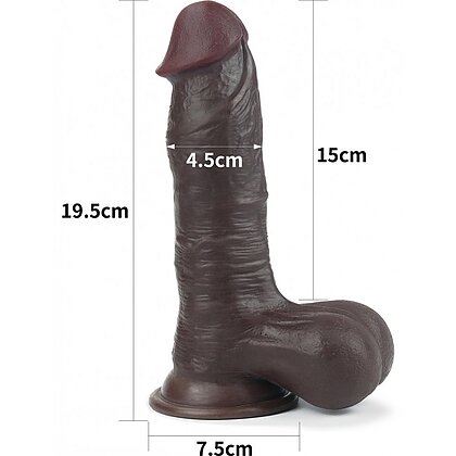 Dildo cu Ventuză Sliding Skin Dual Layer Dong Maro 16