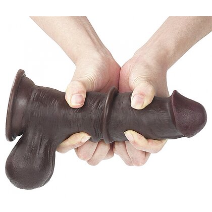 Dildo cu Ventuză Sliding Skin Dual Layer Dong Maro 15