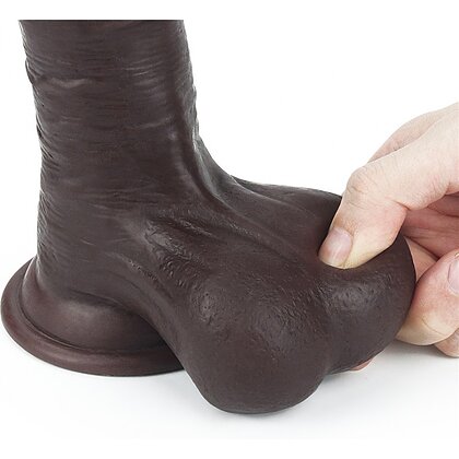 Dildo cu Ventuză Sliding Skin Dual Layer Dong Maro 10