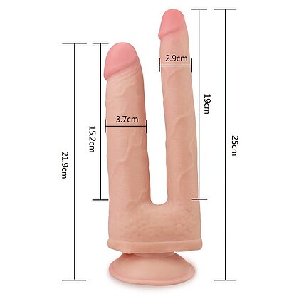 Dildo Dublu Cu Ventuză Skinlike Soft 5
