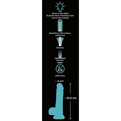 Dildo Glow in the Dark Transparent 6