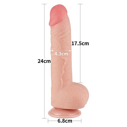 Dildo Realist LoveToy 24cm TPE Dual Density Ventuză 5
