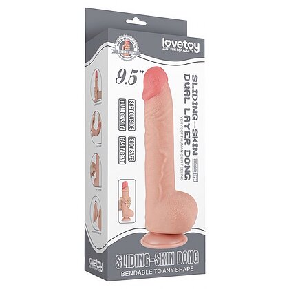 Dildo Realist LoveToy 24cm TPE Dual Density Ventuză 13