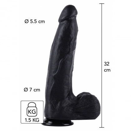 Dong XXL 32 cm Negru – Dildo Realist PVC cu Bază Largă 4