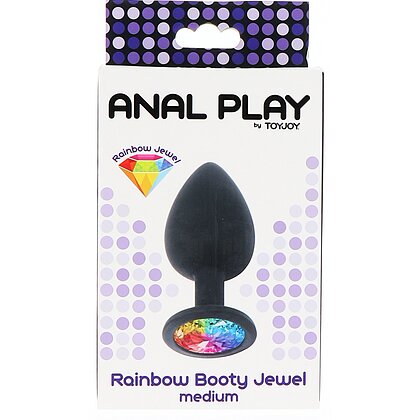 Dop Anal Bijuterie Curcubeu Mediu Negru 4