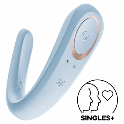 Satisfyer Double Classic Vibrator Cuplu Reîncărcabil Albastru 4