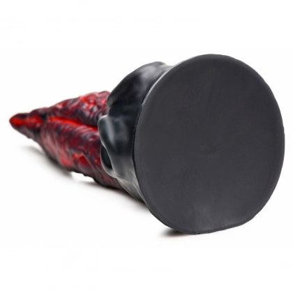 Dragon Tongue — Dildo silicon 24,4 cm, Ventuză Puternică Roșu 3