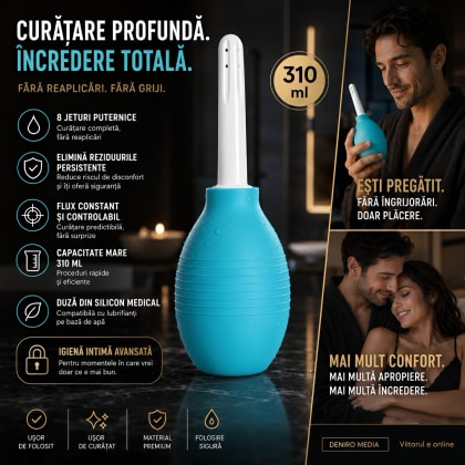 Duș Anal 310 ml cu 8 Jeturi și Duză Din silicon 4