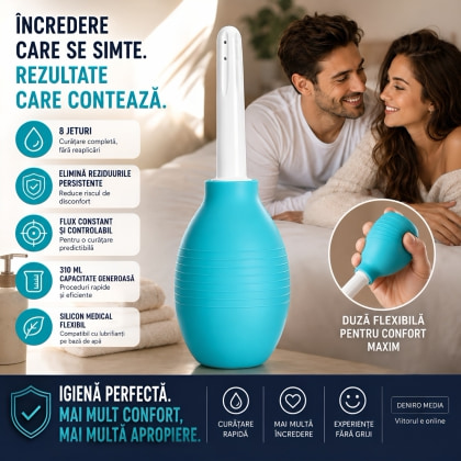 Duș Anal 310 ml cu 8 Jeturi și Duză Din silicon 5