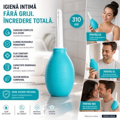 Duș Anal 310 ml cu 8 Jeturi și Duză Din silicon 6