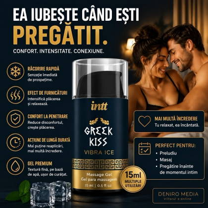 Gel Greek Kiss Relaxare Anală Efect Vibrație și Răcire 15ml 5