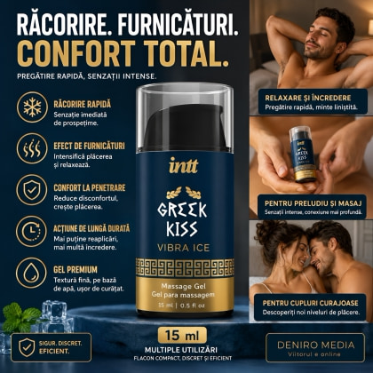 Gel Greek Kiss Relaxare Anală Efect Vibrație și Răcire 15ml 6