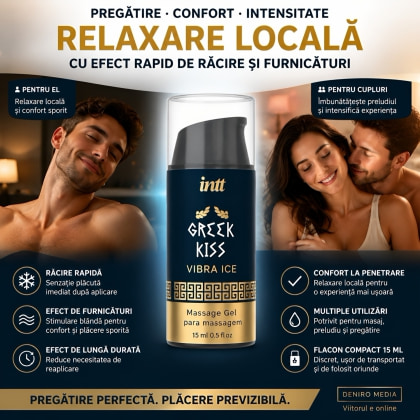 Gel Greek Kiss Relaxare Anală Efect Vibrație și Răcire 15ml 3