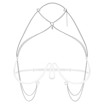 Harness Bra Obsessive Lustique Alb S-L