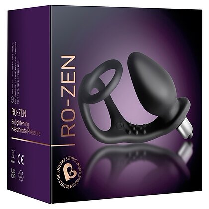 Inel Dublu Cu Vibrator Anal Ro-Zen Negru 4