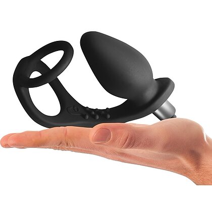 Inel Dublu Cu Vibrator Anal Ro-Zen Negru 7
