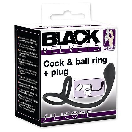 Inel Penis Black Velvets 3 În 1 Negru 8