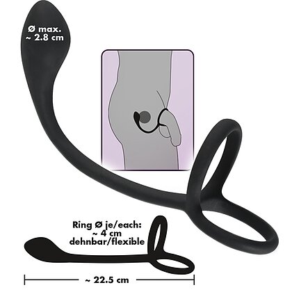 Inel Penis Black Velvets 3 În 1 Negru 5