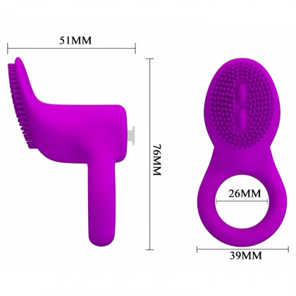 Inel Penis Cu Vibrații Pretty Love Cobra Mov 4