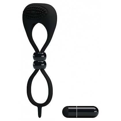 Inel Penis Cu Vibrații Pretty Love Locker Negru 2