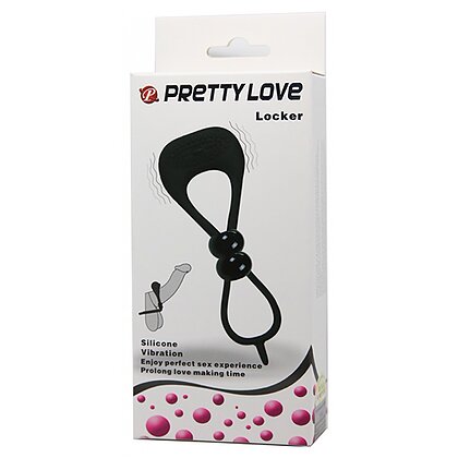 Inel Penis Cu Vibrații Pretty Love Locker Negru 4